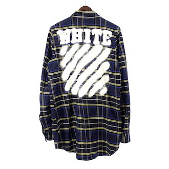 オフホワイト/OFF WHITE 17SS DIAG SPRAY CHECK SHIRT スプレーロゴチェックシャツ 参考買取価格20.000円前後