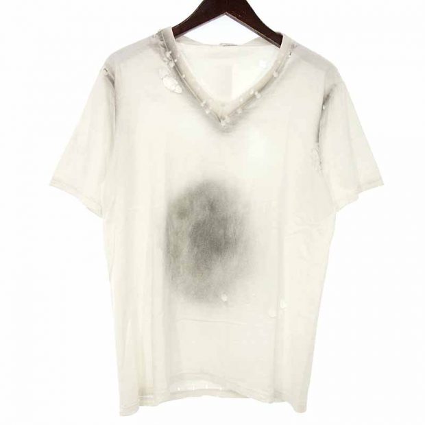 ダメージ加工白Tシャツナンバーナイン02SS MORDEN AGE モダンエイジ期 ダメージTシャツ