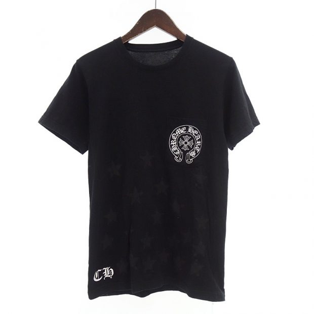 クロムハーツ/CHROME HEARTS スター スクロールラベル ポケット 半袖 Tシャツ 買取参考金額10,000～20,000円前後