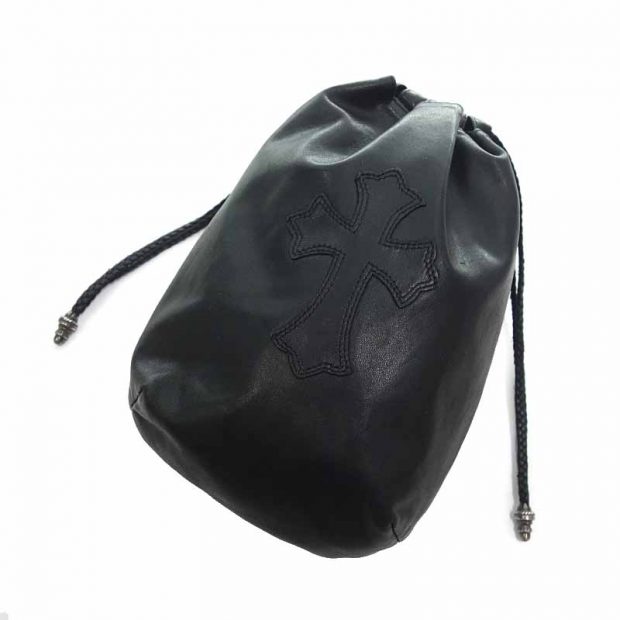 クロムハーツ/CHROME HEARTS DRW STRNG SACK CRS PATCH 巾着 ハンドバッグ 買取参考金額100,000～150,000円前後