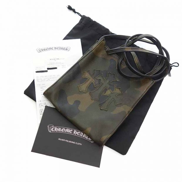 クロムハーツ/CHROME HEARTS SQ PKT 3CEM CRS CAMO スクエア ポケット ショルダー バッグ 買取参考金額120,000～170,000円前後