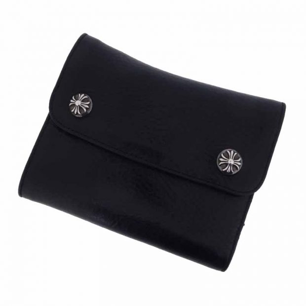 クロムハーツ/CHROME HEARTS WAVE MINI ウェーブミニ クロスボールボタンレザー 財布 ウォレット 買取参考金額120,000～200,000円前後