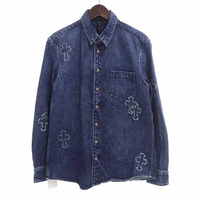 クロムハーツ/CHROME HEARTS LOOSEENDS LS CRS PATCH クロスパッチ デニム長袖 シャツ 買取参考金額100,000～200,000円前後