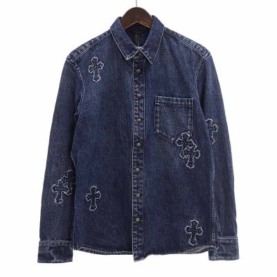 クロムハーツ/CHROME HEARTS LOOSEENDS LS CRS PATCH クロスパッチ デニム長袖シャツ 買取参考金額150,000～300,000円前後