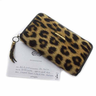 ビルウォールレザー/BILL WALL LEATHER Leopard Large Zipper リアル レオパード ロングウォレット 買取参考金額40,000～70,000円前後