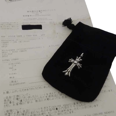 クロムハーツ/CHROME HEARTS DBL CH CRS ダブルCHクロス チャーム シルバーネックレス 買取参考金額50,000～100,000円前後