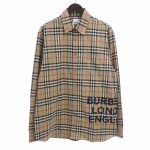 バーバリー BURBERRY 19AW 8017567 ロゴプリント チェック 長袖 シャツ 買取金額24,000円