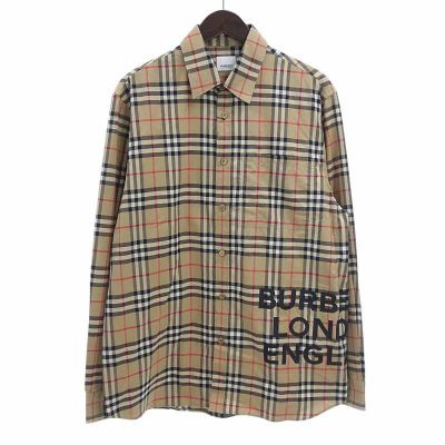 バーバリー BURBERRY 19AW 8017567 ロゴプリント チェック 長袖 シャツ 買取金額24,000円